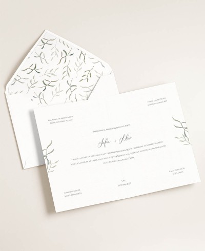 Convites de casamento elegantes da azeitona da natureza