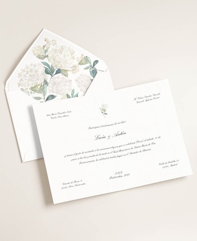 Elegant Hydrangea Floral Wedding Invitations