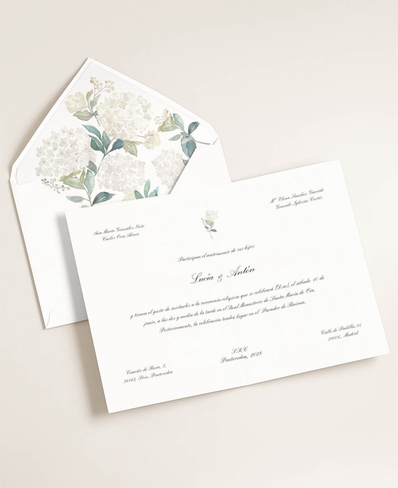 Elegant Hydrangea Floral Wedding Invitations Elegant Hydrangea Floral Wedding Invitations