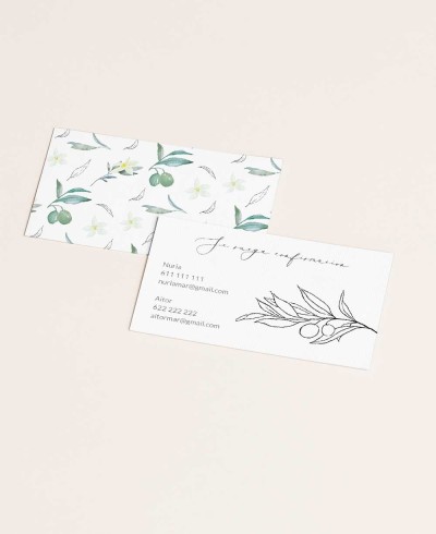 Cartoline di conferma per matrimoni con ulivo e arancio