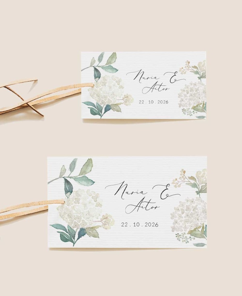 Größen Geschenkanhänger für die botanische Hochzeitskollektion Größen Geschenkanhänger für die botanische Hochzeitskollektion
