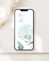Digital invitation for weddings blue hydrangeas