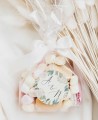 Pegatinas redondas para regalos de boda hortensias blancas