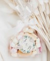 Pegatinas redondas para regalos de boda hortensias rosas