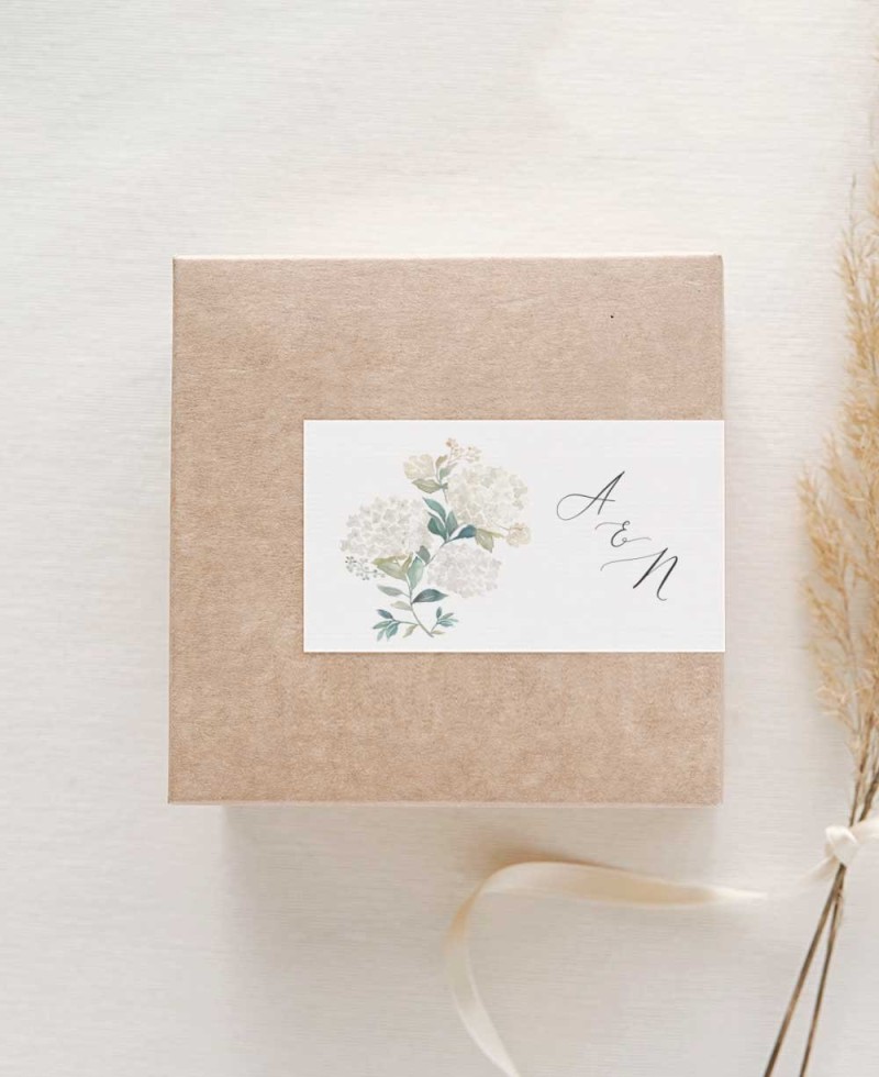 Pegatinas rectangulares horizontales para regalos de boda colección botánica Pegatinas rectangulares horizontales para regalos de boda colección botánica
