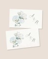 Pegatina rectangular para detalles de boda hortensias azules