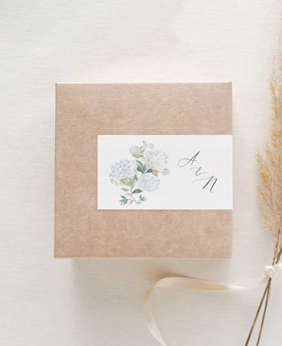 Pegatinas rectangulares horizontales para regalos de boda colección botánica