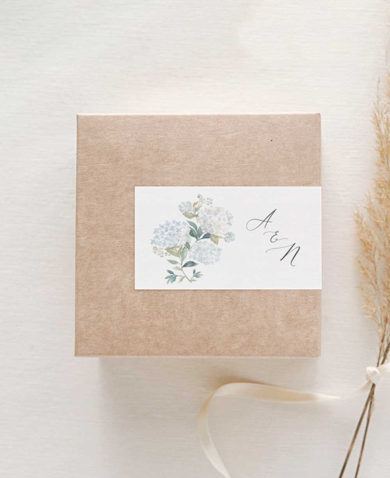 Pegatinas rectangulares horizontales para regalos de boda colección botánica Pegatinas rectangulares horizontales para regalos de boda colección botánica