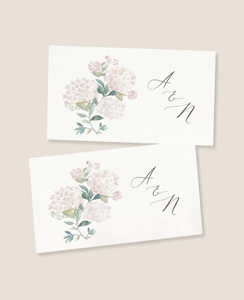 Pegatina rectangular para detalles de boda hortensias rosas Pegatina rectangular para detalles de boda hortensias rosas