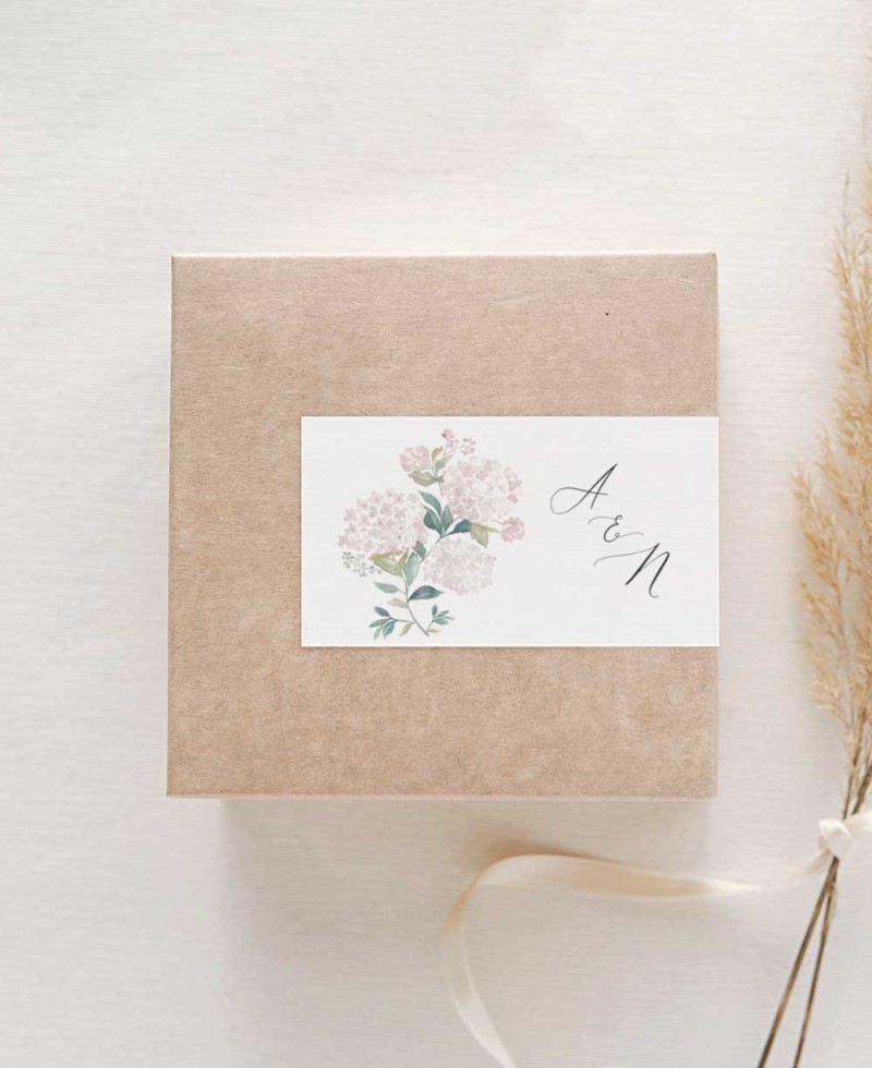 Pegatinas rectangulares horizontales para regalos de boda colección botánica Pegatinas rectangulares horizontales para regalos de boda colección botánica