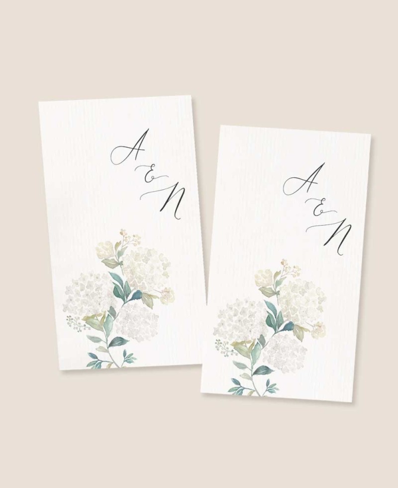 Pegatina rectangular vertical para detalles de boda hortensias blancas Pegatina rectangular vertical para detalles de boda hortensias blancas