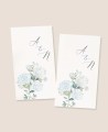 Pegatina rectangular vertical  para detalles de boda hortensias azules