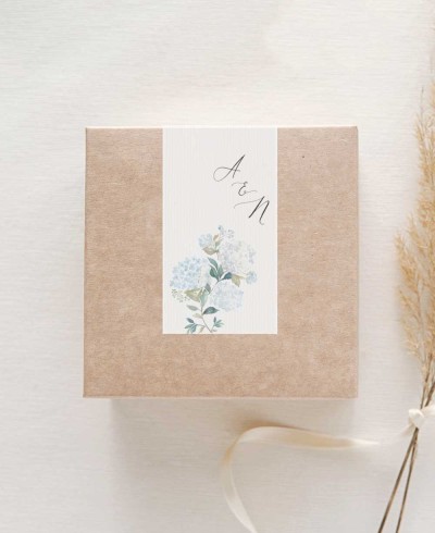 Pegatinas rectangulares verticales para regalos de boda colección botánica