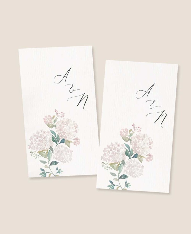 Autocollant rectangulaire vertical pour détails de mariage d’hortensia rose Autocollant rectangulaire vertical pour détails de mariage d’hortensia rose