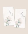 Pegatina rectangular vertical para detalles de boda hortensias rosas