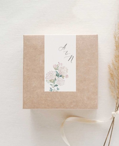 Pegatinas rectangulares verticales para regalos de boda colección botánica