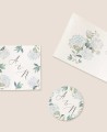 Formatos de pegatinas para detalles de boda hortensias azules