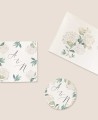 Formatos de pegatinas para detalles de boda hortensias blancas