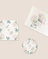 Formatos de pegatinas para detalles de boda hortensias rosas