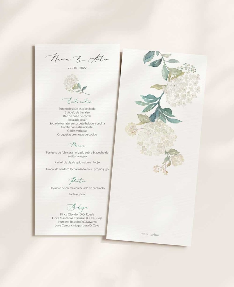 Hochzeitsmenü Elegante botanische Blumenkollektion Hochzeitsmenü Elegante botanische Blumenkollektion