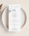 Weiße Hortensienblüte Hochzeitsmenü