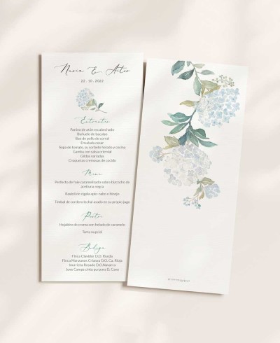 Menu di nozze Elegante collezione di fiori botanici