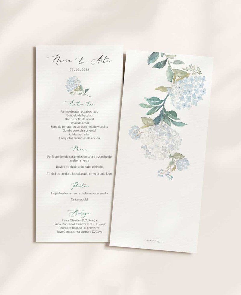 Hochzeitsmenü Elegante botanische Blumenkollektion Hochzeitsmenü Elegante botanische Blumenkollektion