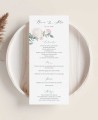 Menu de mariage Bouquet d’hortensias roses