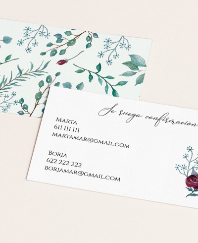 Konfirmationskarte für Eukalyptus- und Rosenhochzeiten