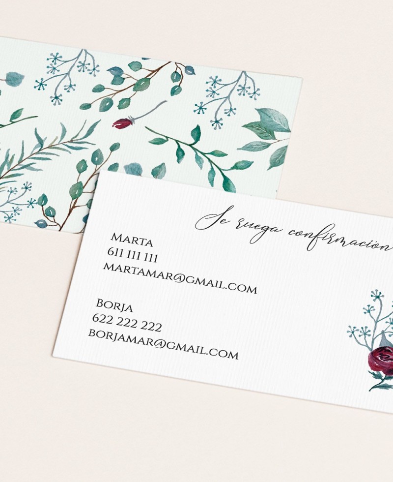 Konfirmationskarte für Eukalyptus- und Rosenhochzeiten