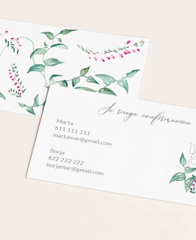Cartolina di conferma del matrimonio di edera ed erica