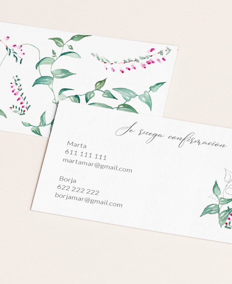 Ivy and heather wedding confirmation card