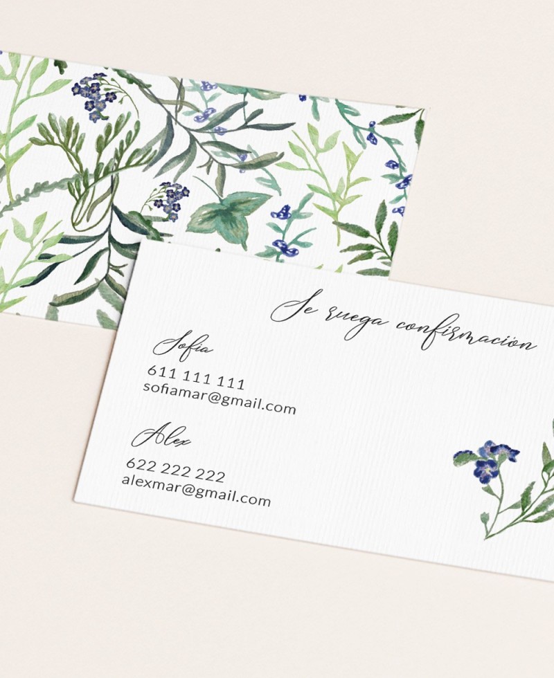 Carte de confirmation pour les mariages de jacinthes sauvages