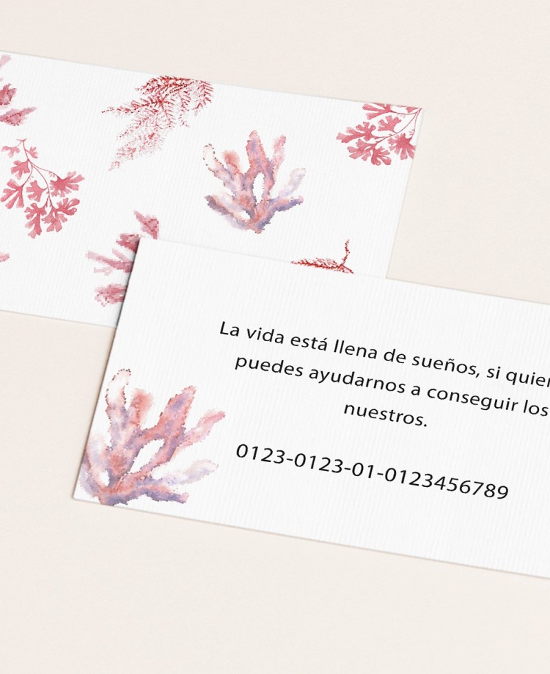Cartes de registre de mariage pour les cadeaux de récif corallien
