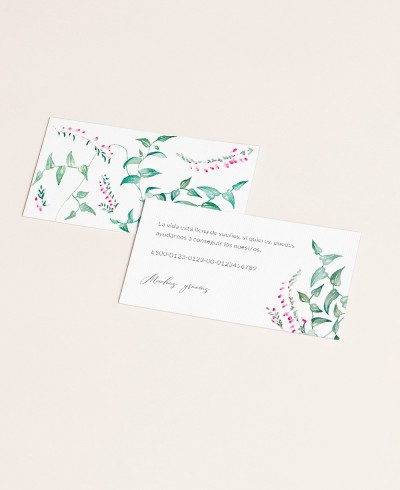 Hochzeitslistenkarte für Geschenke botanische Sammlung