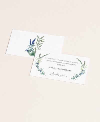Hochzeitskarte für Geschenke Botanische Sammlung
