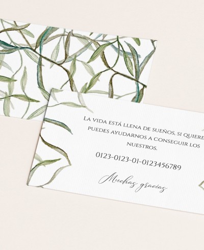 Cartões de registro de casamento de oliveira elegante