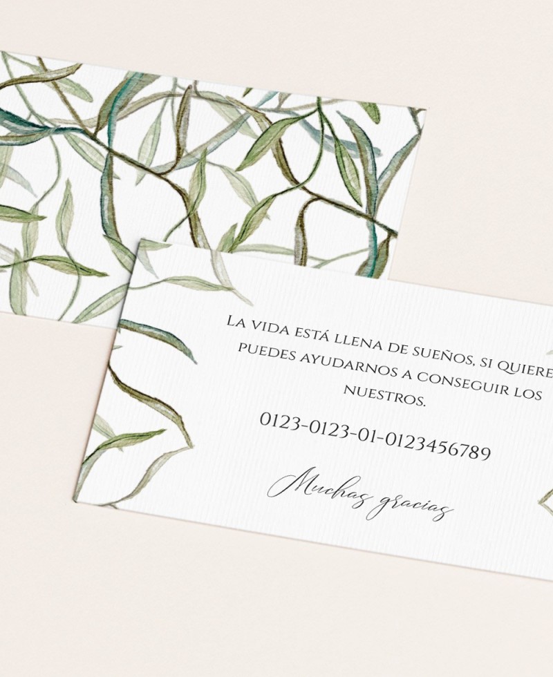Cartões de registro de casamento de oliveira elegante