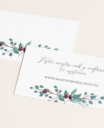 Eleganti tag web per matrimoni: eucalipto e rose