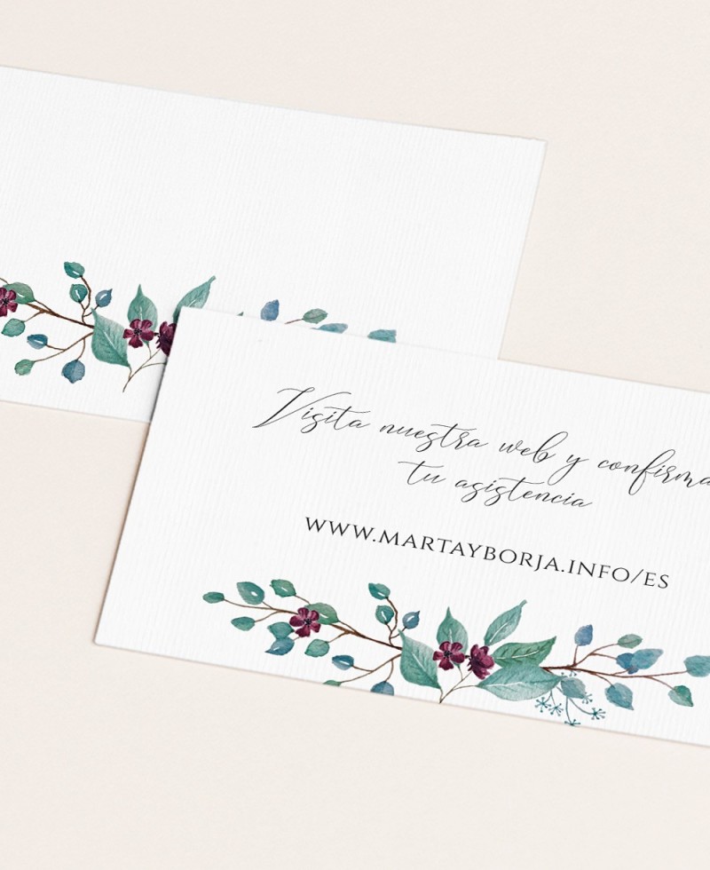 Eleganti tag web per matrimoni: eucalipto e rose