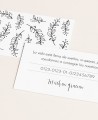 Carte de numéro de compte de mariage noir et blanc