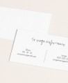 Cartolina di conferma per matrimoni in stile minimalista