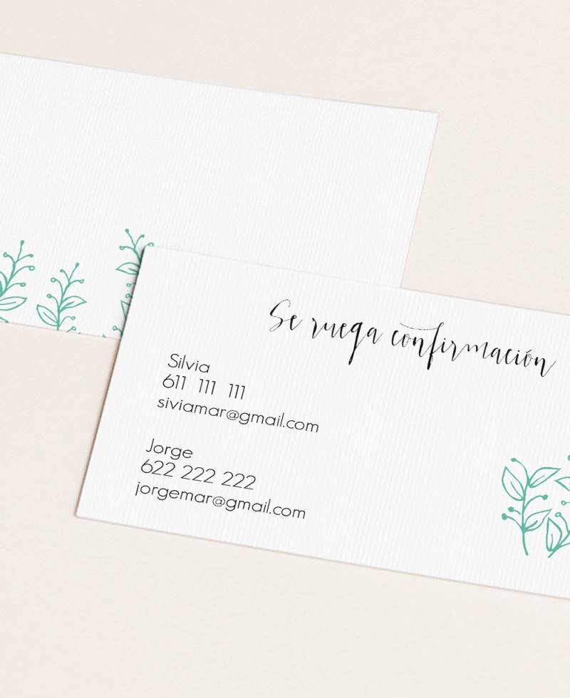Cartes de confirmation de mariage de style vintage vert menthe