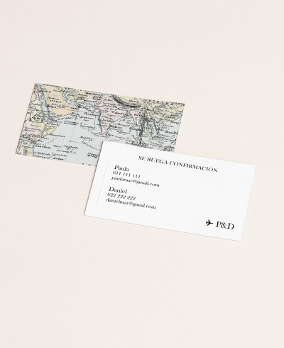 Mappa del mondo vintage Wedding RSVP Card