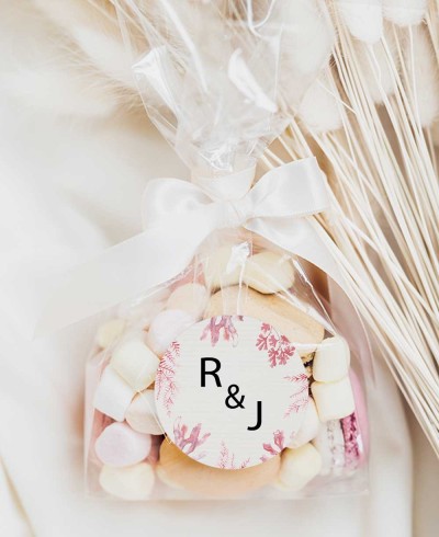 Autocollant circulaire pour cadeaux de mariage de la collection marin