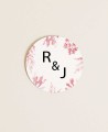 Round sticker for weddings coral sailor collection