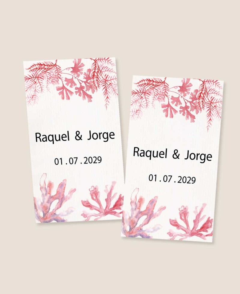 Pegatinas rectangulares verticales colección marinera con corales Pegatinas rectangulares verticales colección marinera con corales