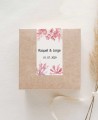 Vertical rectangular sticker for weddings with corals