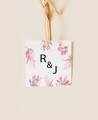 Square wedding label coral sailor collection