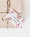 Etikett zur Verzierung eleganter Hochzeitsgeschenke mit Korallen